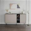 Dmora Credenza Perseus, Buffet da Soggiorno, Madia da Salotto, Dispensa da Cucina, 142x36h83 cm, Antracite e Beige