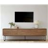 Dmora Mobile Porta EOS, Credenza da Soggiorno, Armadio Basso per TV, Base Parete attrezzata, 180x40h50 cm, Noce e Nero