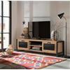 Dmora Mobile Porta Rigel, Credenza da Soggiorno, Armadio Basso per TV, Base Parete attrezzata, 180x45h50 cm, Quercia e Nero