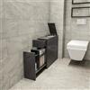 Dmora Mobile sottolavabo Galene, Mobiletto da Bagno, Contenitore Porta lavabo, Armadio per lavandino, 20x60h55 cm, Antracite