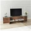 Dmora Mobile Porta Erinyes, Credenza da Soggiorno, Armadio Basso per TV, Base Parete attrezzata, 158x35h40 cm, Noce