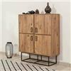 Dmora Credenza Alwaid, Buffet da Soggiorno, Madia da Salotto, Dispensa da Cucina, 93x36h115 cm, Quercia e Nero