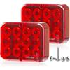 D-TECH 2 Pezzi Fendinebbia Posteriore Rosso Impermeabile,Fanali Retronebbia LED Rimorchio 12V, Faro Fendinebbia Per Rimorchio,Trattore,Roulotte, Fari Posteriori Rimorchio,12 LEDs,IP67,Omologato ECE