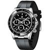 TYBERLEY Pagani Design Orologio al Quarzo Classico Uomo Movimento Giappone VK63 Lunetta in Ceramica Acciaio Inox Impermeabile Business Sport Cronografo Data, Nero-PD1664-pelle