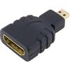 SeKi Adattatore HDMI A femmina a Micro HDMI D, femmina a maschio, connettore femmina a maschio, connettori dorati, colore: nero