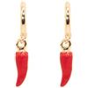 NILUXE DESIGN - Orecchini Peperoncino e Cerchi Dorati Donna - Orecchini a Cerchio Placcati in Oro 14k - Orecchini Peperoncino Smaltato Lucente - Orecchini Perfetti per Regalo(Rosso)