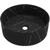 BAIKAL - Lavabo in ceramica sopra il piano di lavoro. Lavabo rotondo in finitura nera Marquina. Dimensioni: 37 x 37 x 12,5 cm. Senza foro per rubinetto. Spedizione con imballaggio rinforzato
