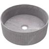 BAIKAL - Lavabo in ceramica sopra il piano di lavoro. Lavabo rotondo in finitura grigio marmo. Dimensioni: 37 x 37 x 12,5 cm. Senza foro per rubinetto. Spedizione con imballaggio rinforzato