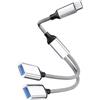 talNite Adattatore USB-C a 2 Porte USB-A, Cavo Splitter OTG 30CM, Hub SDoppiatore per MacBook Pro, iPad Air, Samsung Galaxy S23 S22 S21