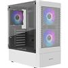 GAMDIAS TALOS E3 Mesh WH Gaming PC case, Mid-Tower ATX Case con pannello laterale in vetro temperato e un filtro antipolvere magnetico e 3 ventole ARGB integrate da 120 mm, installazione senza