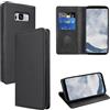 Vauki Cover per Samsung Galaxy s8, Custodia in Pelle PU Slot Schede Flip TPU Silicone Case Supporto Stand Magnetica Antiurto Caso per Samsung Galaxy s8 5.8, Nero