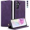 KZB Cover per Samsung Galaxy A35 5G Custodia in Pelle Premium Libro Portafoglio Flip Wallet Magnetica Porta Carte Supporto Protezione Case per Samsung Galaxy A35 - Viola