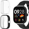 ToVioc Cover per Xiaomi Redmi Watch 4 - Nero & Trasparente | [2 Pezzi] Anti-Graffio Custodia Full Protezione Shell, TPU Cover con Pellicola Protettiva per Xiaomi Redmi Watch 4