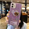 Rnrieyta Miagon Brillantini Cover per Xiaomi Redmi 10C,Carino Bling Glitter Stelle Custodia Case Paraurti in TPU Trasparente per Donna Protettiva,Cuore Viola