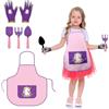 DKINY 5pcs Giardino Strumenti Bambini Unicorno Giardino Set con Giardino Grembiule Guanti Giardino Pala Mano Vanga rastrello Giocattoli Spiaggia all'aperto Strumento Giardino Helper per Le Ragazze