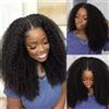 Romface Parrucca Capelli Umani Parrucca Donna Capelli Veri Umani Afro Kinky Curly V Part Wig Human Hair Parrucca Riccia Upgrade U Part Wig Curly Human Hair Wig 180% Density 16 Pollice Glueless No Leave Out