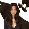 Ugeat Lunghi Extension Capelli Veri Cheratina 60cm Marrone Scuro Remy Umani Lisci Con 50 Ciocche 50g