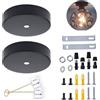 PETITES ECREVISSES 2 pezzi Rosone Lampadario in Metallo Lampada a Baldacchino Rosone per Lampadario da Soffitto Fissaggio Plafoniera con tutti gli accessori di montaggio