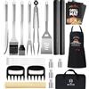 MUJUZE Set grigliata barbecue,BBQ utensili barbecue kit professionale,21pcs barbecue accessori in acciaio inossidabile,veleno per gli uomini.set di attrezzi bbq per barbecue da campeggio esterno