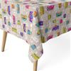 ECOMMERC3 Tovaglia antimacchia in cotone rettangolare 100x140 cm Hippie | Per il tavolo di servizio o la cucina piccola, 55 % cotone e 45 % poliestere, non assorbe i liquidi, fatta in Spagna