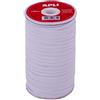 Apli - 18675, Bobina di corda elastica piatta da 5 mm x 100 m, colore bianco, multiuso (ideale per attività artigianali)
