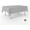 ECOMMERC3 | Tovaglia antimacchia Vichy per tavolo rotondo, misura 140 cm | Tovaglia resinata antimacchia, ultra morbida, impermeabile, Vichy Grigio chiaro