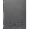 BRUNNEN Calendario a libro modello Manager Wt 7 Weektimer (2025), 2 pagine = 1 settimana, 210 × 260 mm, 160 pagine, copertina morbida, grigio