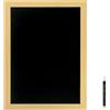 SECURIT - Lavagna Woody da Parete - Set con 1 Pennarello - 40x60cm - Teak | Kit di montaggio incluso - Per interni ed esterni - Superficie antigraffio