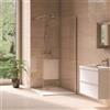 GT-LUX PARETE PORTA FISSA WALK IN BOX DOCCIA IN VETRO TRASPARENTE 8MM DA 78 A 120 CM REVERSIBILE ALTEZZA 190 CM BRACCIO FISSO 90CM TAGLIABILE (110x190 cm)