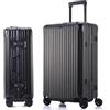 Aoliwei Valigia Bagaglio a Mano con coque in alluminio 100% puro. Valigia Trolley con 4 Ruote Doppie Girevoli e Lucchetto TSA Integrato(M,Nero)
