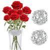 xtemtoamz Kenzan Ikebana, Flower Frog, Strumento di Decorazione Floreale Fisso, Composizione Floreale in Alluminio, per Vasi, Casa, Negozio di Fiori, Decorazione Floreale, Argento, 2 Pezzi