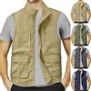 Generic Gilet sportivo da uomo, leggero, per attività all'aperto, sportivo, elegante, vestibilità normale, per attività all'aperto, campeggio, fotografia, senza maniche, con tasche multiple, leggero, senza