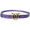 Pinko Cintura Donna PE23 Love Berry Simply Belt H2 Fibbia Oro Colore Viola Taglia XS