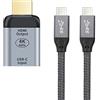 Cablecc - Adattatore con cavo USB-C 10 Gbps da 100 W femmina a HDMI HDTV con risoluzione 4K 60 Hz 1080p per tablet, telefono e laptop