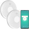 Aroha Smart Connect Rilevatore Di Fumo E Monossido Di Carbonio WiFi - Batteria Da 10 Anni - Allarme Antincendio & Monossido Carbonio - 2 pezzi