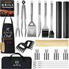 MUJUZE Set Barbecue Uomo Regalo, Kit Barbecue Accessori BBQ Professionale in Acciaio Inox,BBQ Set Accessori,Utensili barbecue per All'aperto Campeggio