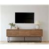 Dmora Mobile Porta EOS, Credenza da Soggiorno, Armadio Basso per TV, Base Parete attrezzata, 140x40h50 cm, Noce e Nero