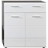 trendteam smart living Scarpiera in melamina, 80 x 87 x 35 cm, Colore: Bianco Lucido