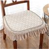 ZTGL Coprisedie Cuscini per Sedie da Cucina Lavabili, 45x43x3 cm, Copri Cuscini Sedie Cucina con Lacci e Volant, Antiscivolo Resistente Copriseduta Sedie per Quattro Stagioni,Beige c,(4 PCS)