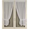 HomeMaison.com Coppia di tende da donna con bordo macramè, bianco, 65 x 120 cm