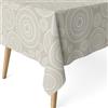 ECOMMERC3 Tovaglia antimacchia resinata rettangolare 260x140 Mandala Beige | Per il tavolo grande da pranzo, finitura resinata, 55 % cotone e 45 % poliestere, prodotta in Spagna
