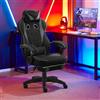 WOLTU Sedia da Gaming Tessuto Traspirante, Fresco D'estate，Poltrona Gamer Ergonomica con Poggiapiedi, Schienale & Sedile Grandi Comodo, Nero+Grigio