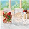 PIQIUQIU Set di 2 bicchieri in barattolo di vetro con coperchi, barattoli di vetro con manici, riutilizzabili, in vetro, in cucina, feste, 450 ml/16 once