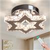 Cainjiazh Moderna LED lampadario di cristallo in acciaio inox Mini soffitto apparecchio Star Flush Mount lampada da soffitto per camera da letto sala da pranzo corridoio isola (dimmerabile)