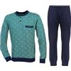 J. Brand International Srl Navigare Fresco Pigiama Uomo Puro Cotone Jersey Manica Lunga 41628 (IT, Testo, XL, Regular, Regular, Salvia)