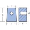 TECNOSEAL FOUNDRY SRL CUBO YAMAHA CON FORO M8 IN ALLUMINIO Cubo 25-60HP