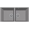 Plados Lavello Cucina Fragranite 2 Vasche Sottotop Larghezza 86 cm materiale Ultragranit colore Tartufo UG72 - AM8620ST Serie Elegance