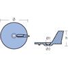 TECNOSEAL FOUNDRY SRL PINNA MARINER - YAMAHA IN ALLUMINIO Pinna Mar.10-50HP Yam.20-25...