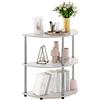 Furinno Frans Turn-N-Tube Consolle semicircolare, Legno ingegnerizzato, Rovere Bianco, 3-Tier
