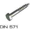 INOX MARE S.r.l. DIN 571 6X30 Vite a legno testa esagonale